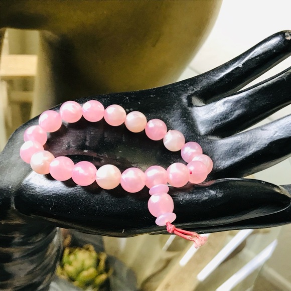 NWOT Adjustable Pastel PINK BEADED BRACELET O/S - Picture 5 of 5